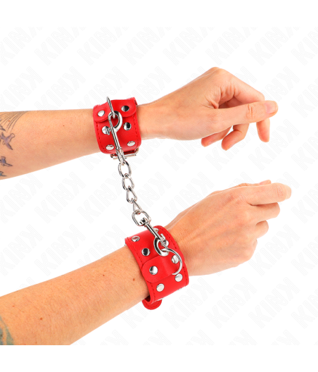 KINK - ARMBÄNDER MIT DOPPELTER REIHE VERSTELLBARER NIETEN ROT