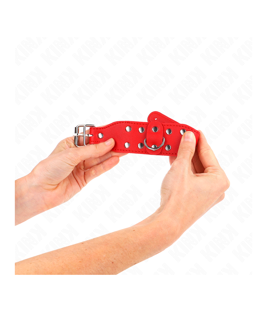 KINK - PULSEIRAS COM LINHA DUPLA DE PREGOS AJUSTÁVEIS VERMELHO