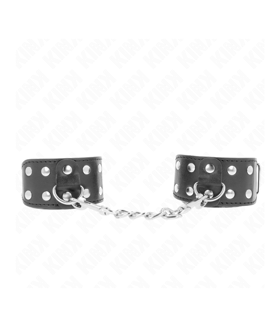 KINK - WRISTBANDS WITH DOUBLE LINE OF ADJUSTABLE STUDS BLACK