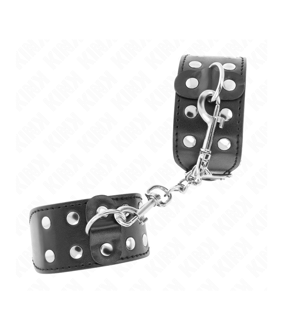 KINK - BRACELETS AVEC DOUBLE LIGNE DE CLOUS RÉGLABLES NOIR