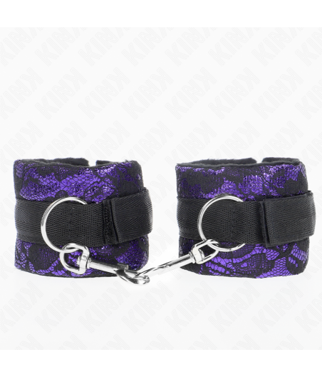 KINK - RESISTENZA DA POLSO CORTA IN PIZZO DI VELLUTO E FASCIA IN NYLON VIOLA/NERO 23 X 6,5 CM