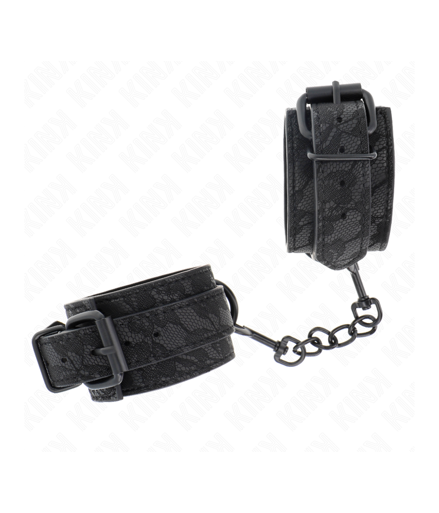 KINK - MIT DUNKLER SPITZE ÜBERZOGENE HANDGELENKMANSCHETTEN VERSTELLBAR SCHWARZ 19-26 CM