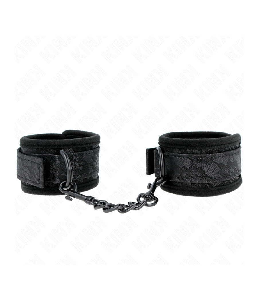 KINK - POIGNETS RECOUVERTS DE DENTELLE FONCÉE NÉOPRÈNE AJUSTABLE NOIR 20-29 CM X 5 CM