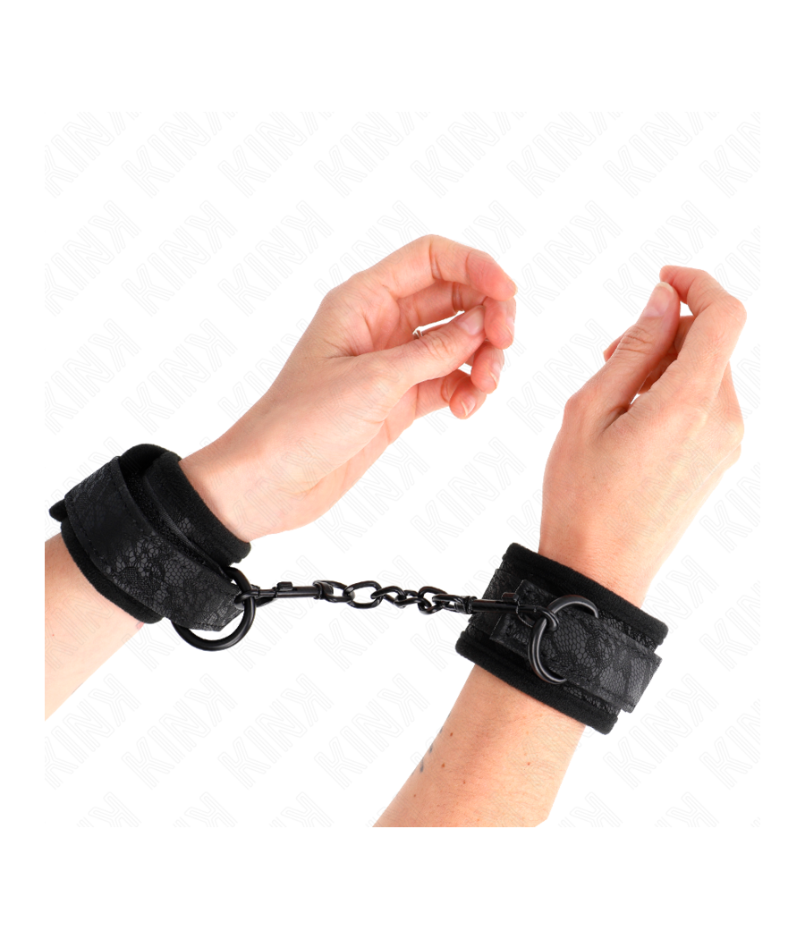 KINK - DARK LACE CUFFS NEOPRENE HANDGELENK MANSCHETTEN VERSTELLBAR SCHWARZ 20-29 CM X 5 CM