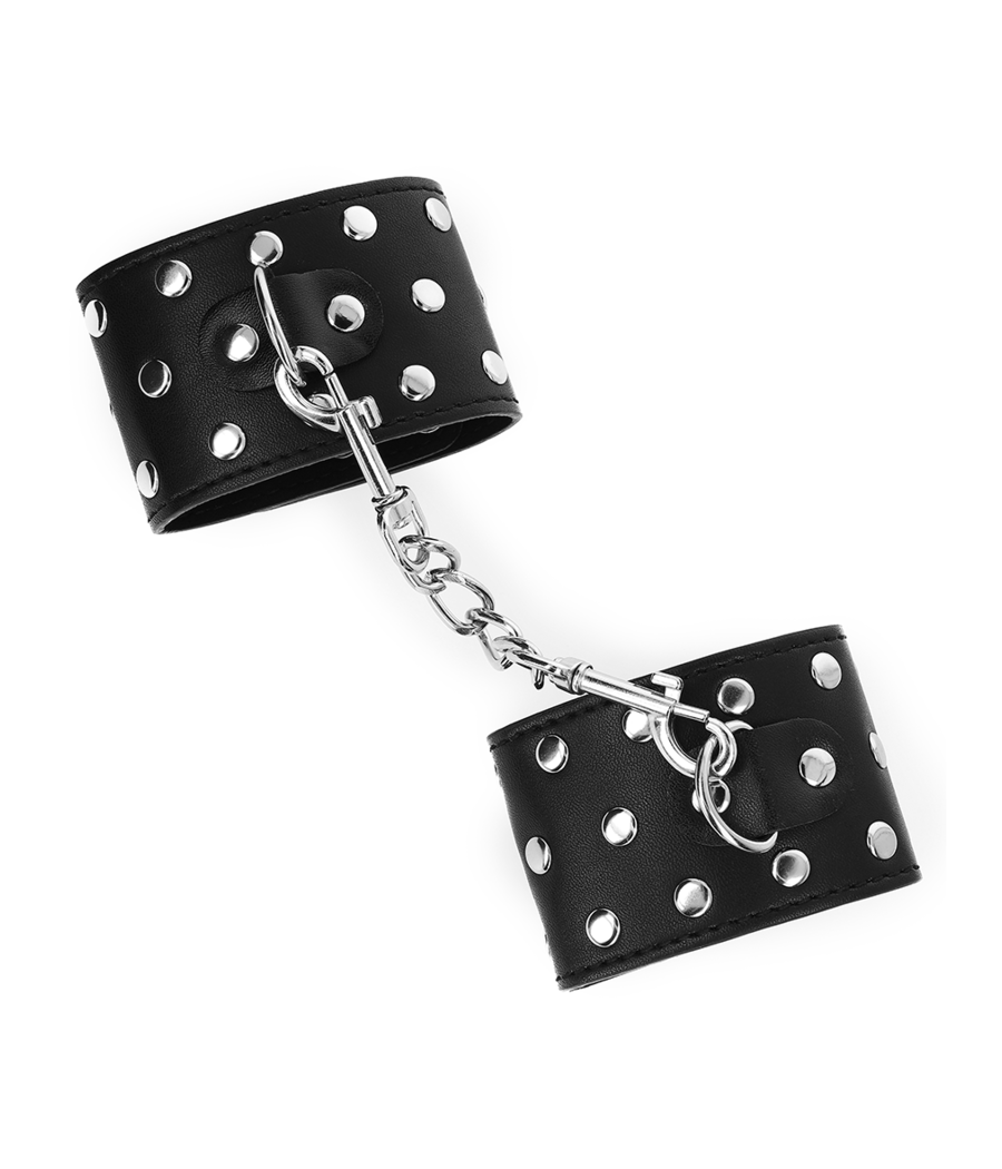 KINK - RESISTENZA DA POLSO CON CHIUSURA A SCATTO COMPLETA DI RIVETTI NERA REGOLABILE 19-24 CM X 5,5 CM