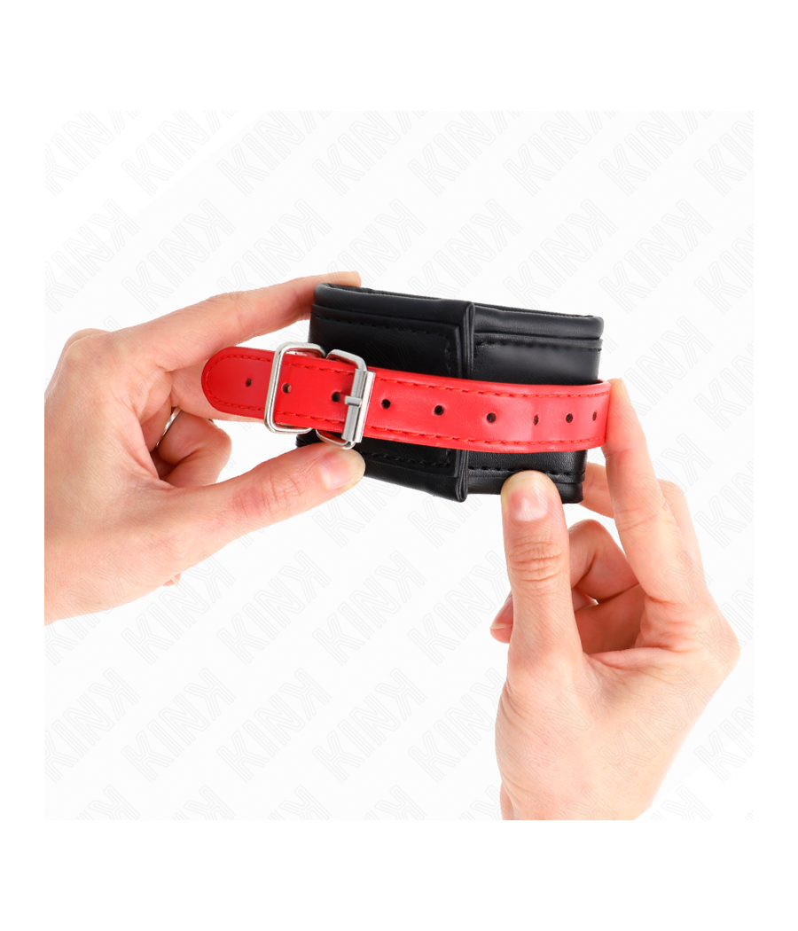 KINK - APPUI-POIGNETS NOIR AVEC CEINTURE ROUGE AJUSTABLE 17-28 CM X 6 CM