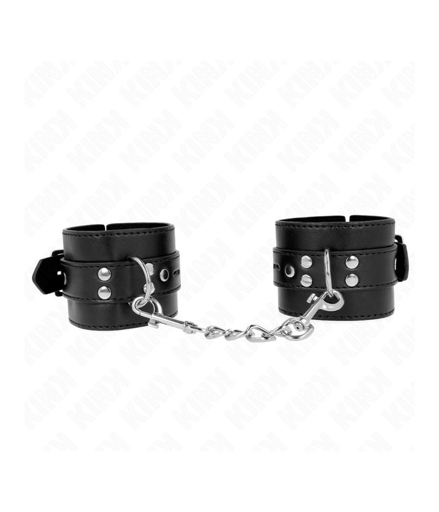 KINK - WRIST RESTRAINTS BLACK WITH BLACK BELT ADJUSTABLE 17-28 CM X 6 CM