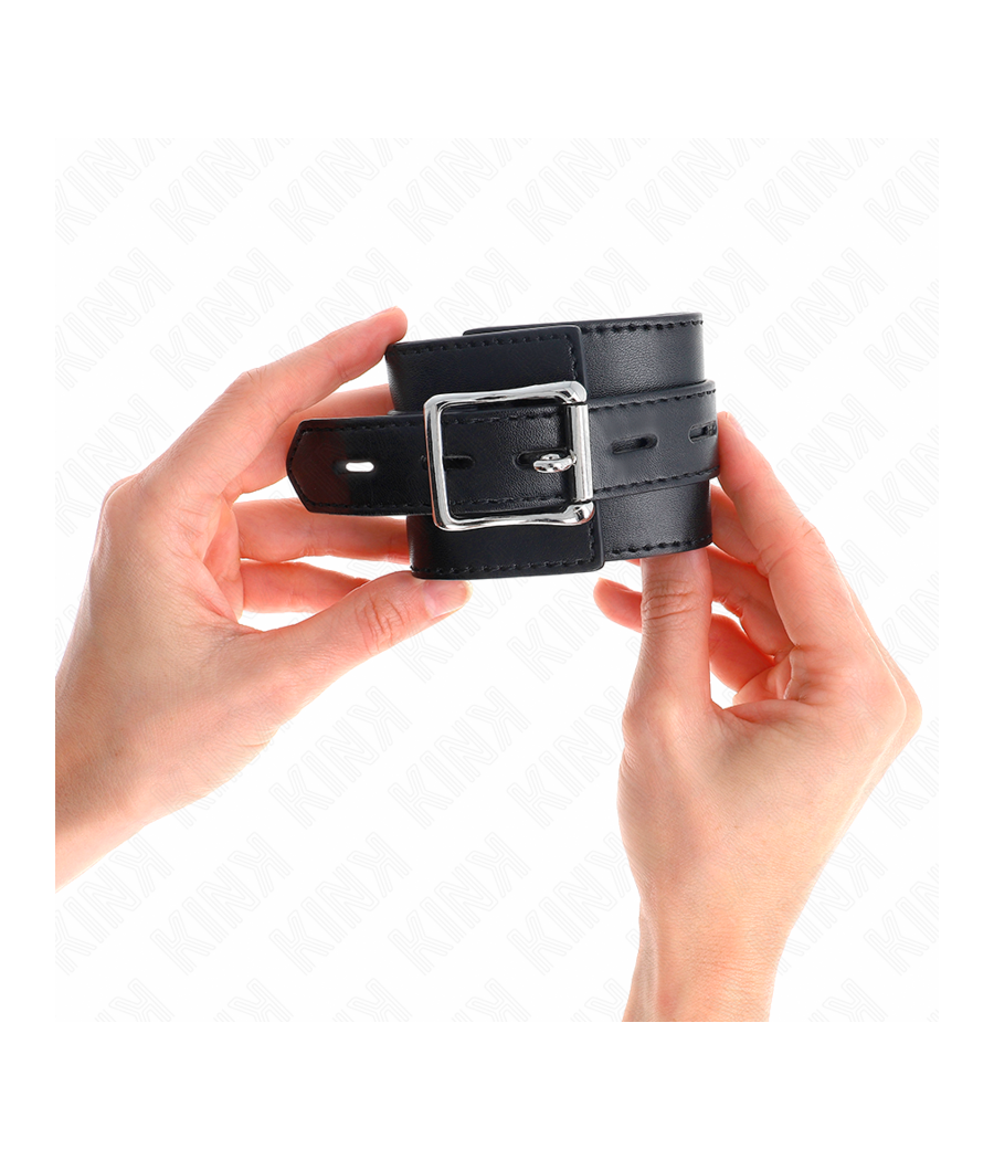 KINK - APPUI-POIGNETS NOIR AVEC CEINTURE NOIRE RÉGLABLE 17-28 CM X 6 CM