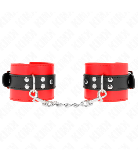 KINK - WRIST RESTRAINTS RED WITH BLACK BELT ADJUSTABLE 17-28 CM X 6 CM