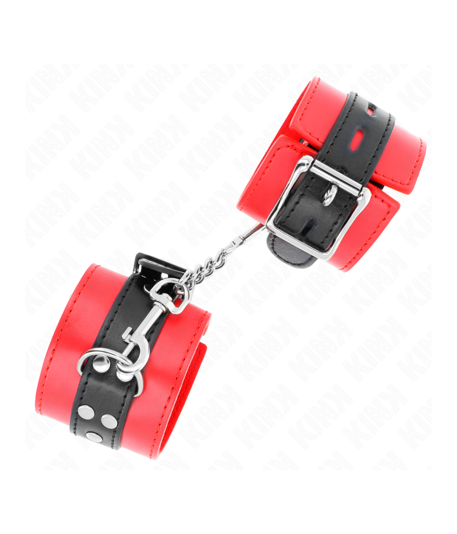 KINK - MUÑEQUERAS ROJO CON CORREA NEGRO AJUSTABLE 17-28 CM X 6 CM
