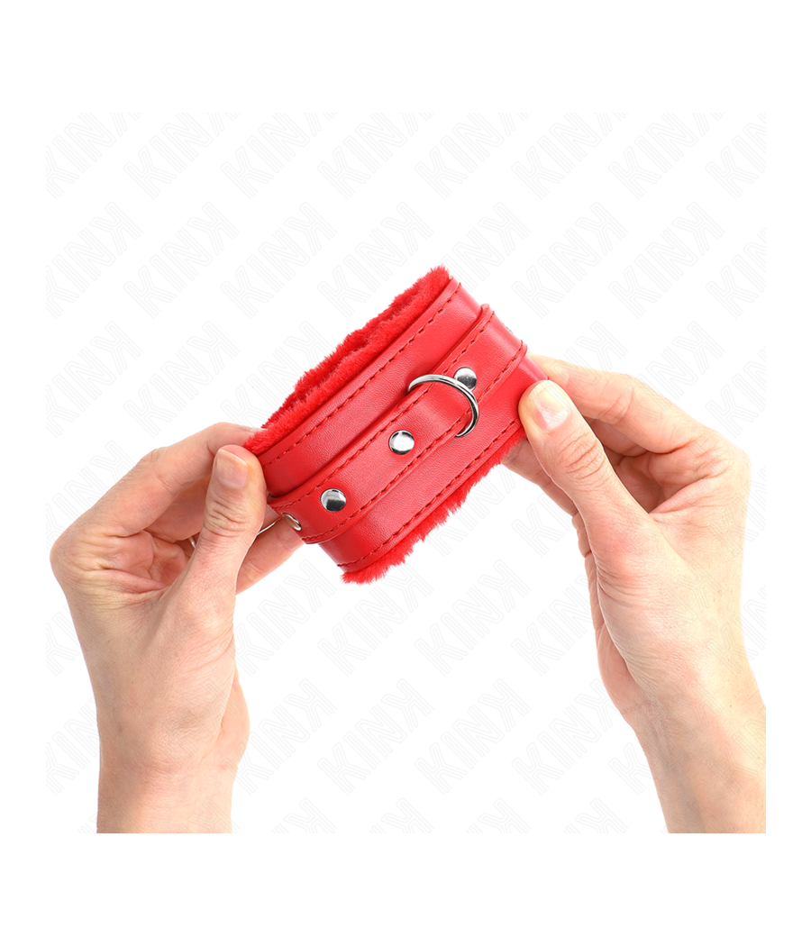 KINK - PULSO PREMIUM FORRO DE PELE VERMELHO COM CINTO VERMELHO AJUSTÁVEL 17-29 CM X 6 CM