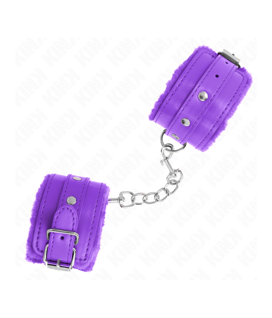 KINK - MUÑEQUERAS FORRADAS PREMIUM VIOLETA CON CORREA VIOLETA AJUSTABLE 17-29 CM X 6 CM