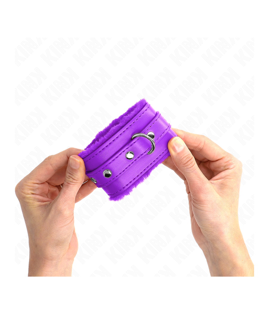 KINK - MUÑEQUERAS FORRADAS PREMIUM VIOLETA CON CORREA VIOLETA AJUSTABLE 17-29 CM X 6 CM