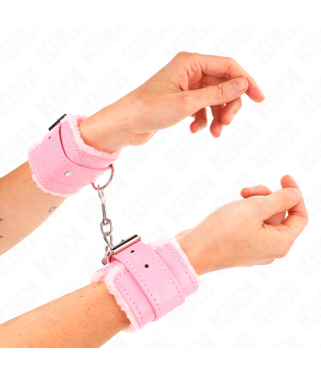 KINK - PULSO FORRO DE PELE ROSA COM CINTO ROSA AJUSTÁVEL 17-29 CM X 6 CM