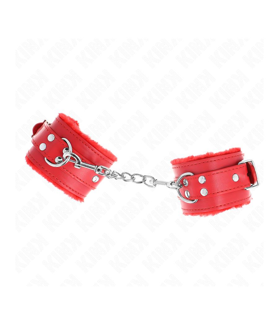 KINK - RESISTENZA DA POLSO IMBOTTITA IN PELLICCIA ROSSO CON CINTURA ROSSA REGOLABILE 17-29 CM X 6 CM