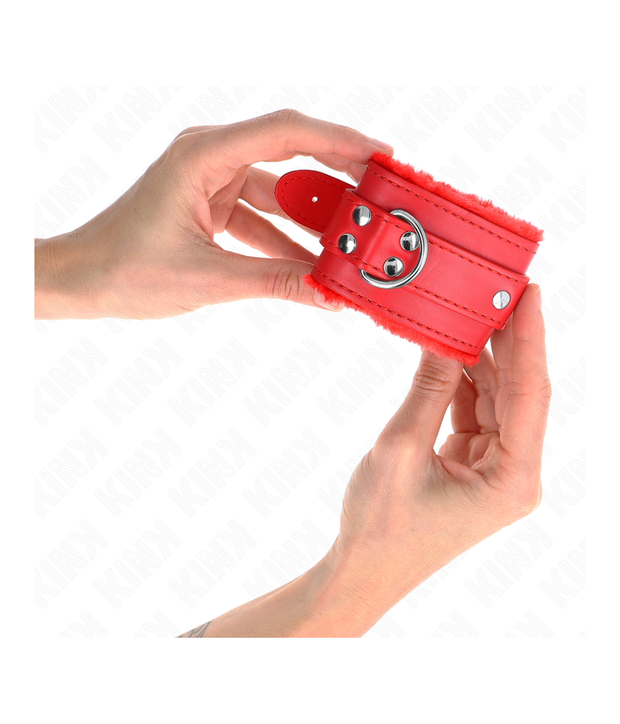KINK - MUÑEQUERAS FORRADAS ROJO CON CORREA ROJO AJUSTABLE 20-29 CM X 5.5 CM