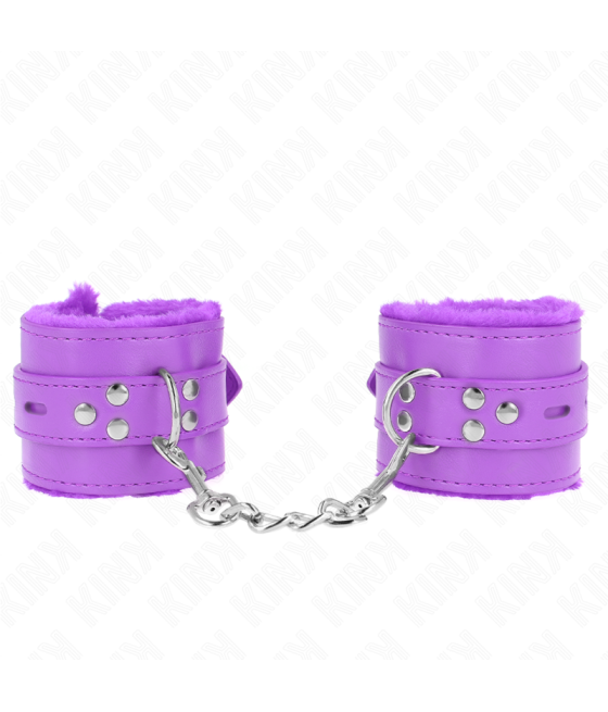KINK - PULSO FORRO DE PELE COM FUROS QUADRADOS ROXO E CINTO ROXO AJUSTÁVEL 17-29 CM X 6 CM