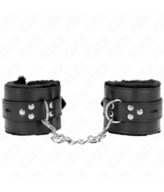 KINK - PULSO FORRO DE PELE COM FUROS QUADRADOS PRETO E CINTO PRETO AJUSTÁVEL 17-29 CM X 6 CM