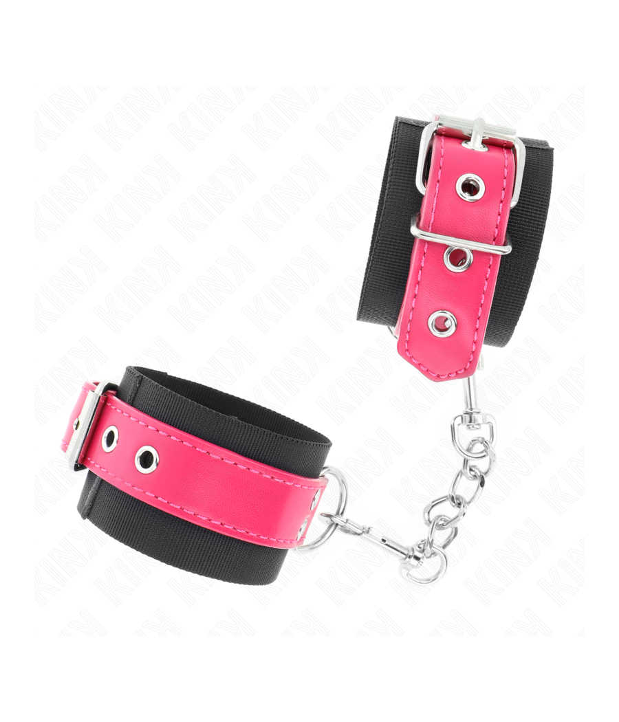 KINK - RESISTENZA DA POLSO IN NYLON NERO CON CINTURA IN SIMILPELLE ROSA LAMPONE REGOLABILE 19-29 CM X 5,1 CM