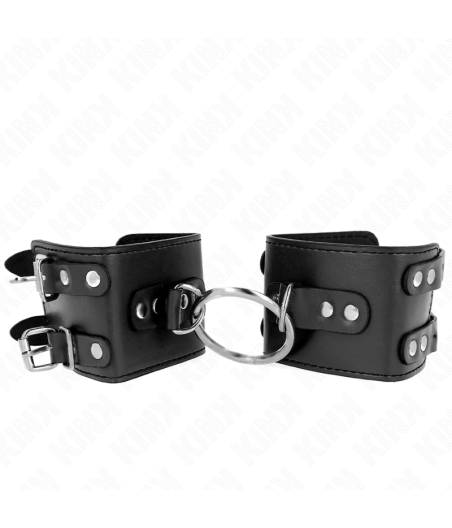 KINK - APPUI-POIGNETS FIXES AVEC ANNEAU ET CLOUS RÉGLABLES NOIR 17-22 CM X 6,5 CM