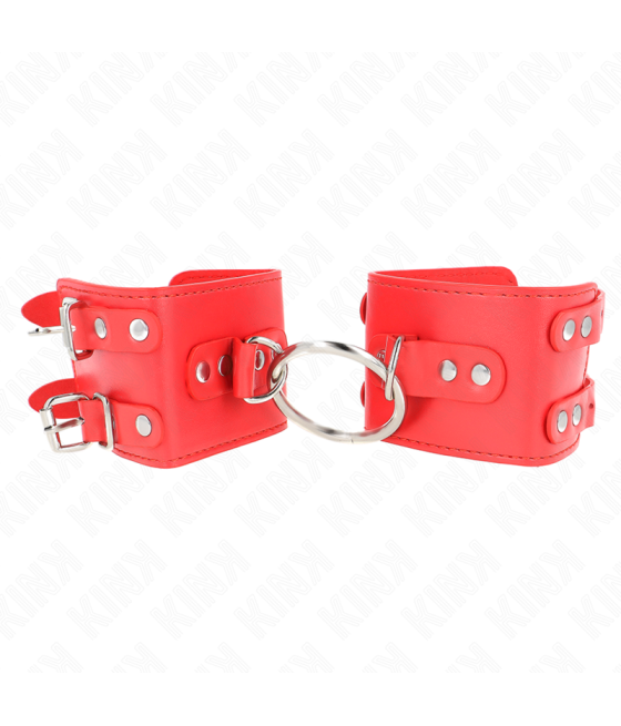 KINK - PULSO FIXO COM ANEL E PREGOS AJUSTÁVEIS VERMELHO 17-22 CM X 6,5 CM