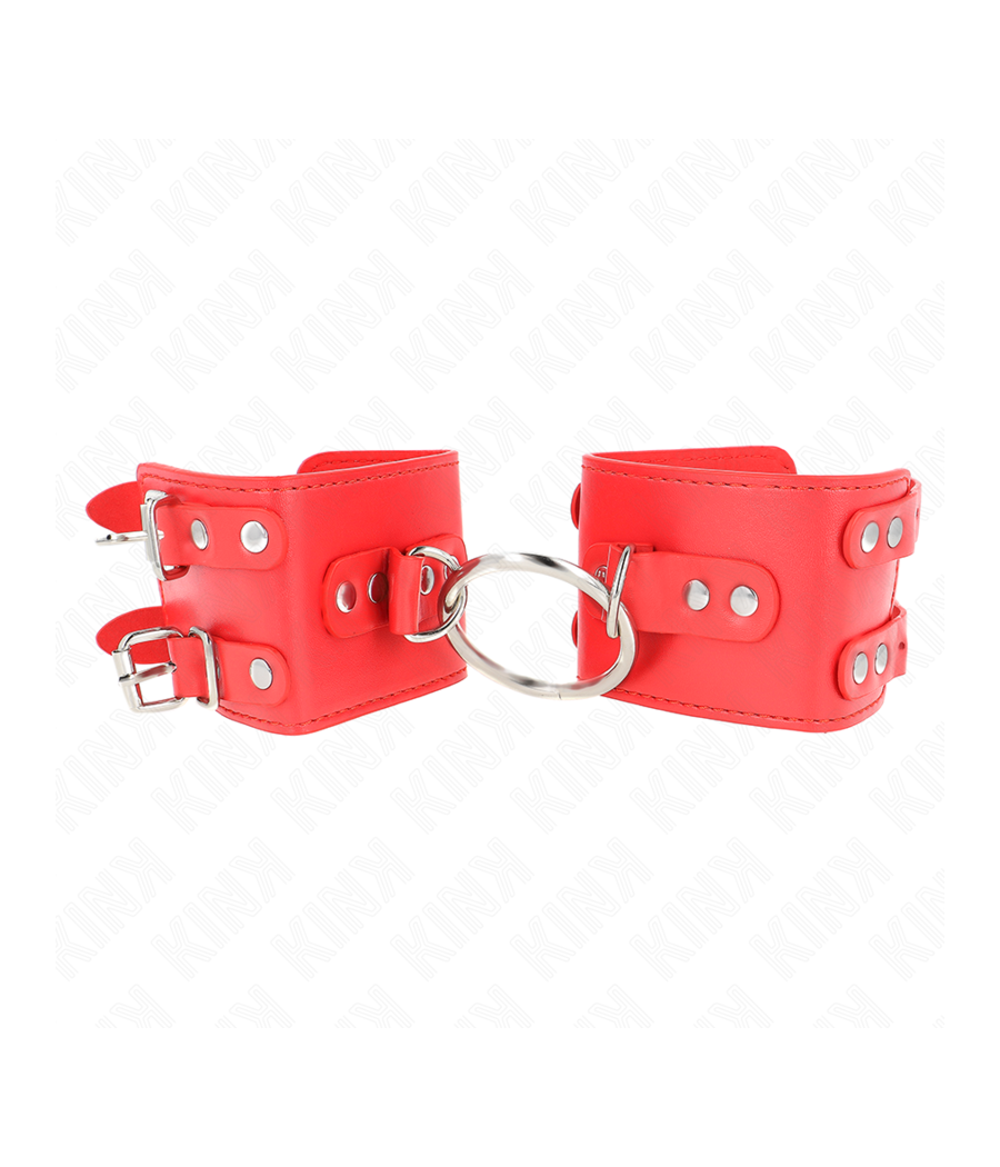 KINK - FIXED WRIST RESTRAINTS WITH RING AND STUDS ADJUSTABLE RED 17-22 CM X 6.5 CM