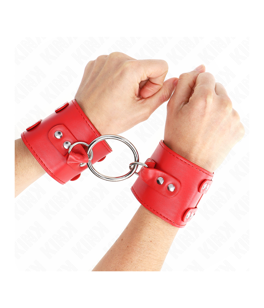 KINK - APPUI-POIGNETS FIXES AVEC ANNEAU ET CLOUS RÉGLABLES ROUGE 17-22 CM X 6,5 CM