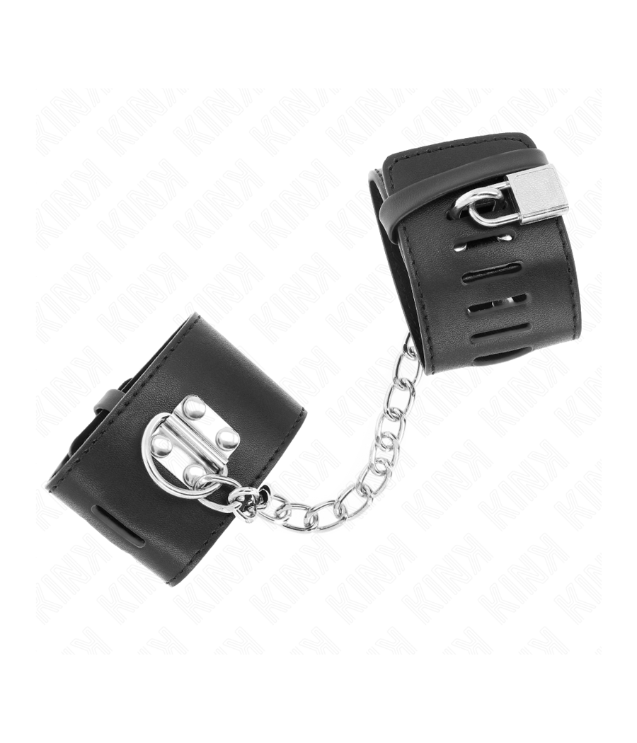 KINK - APPUI-POIGNETS FIXES AVEC CHAÎNE 30 CM ET FERMETURE PAR CADENAS NOIR RÉGLABLE 16-23 CM X 5,5 CM