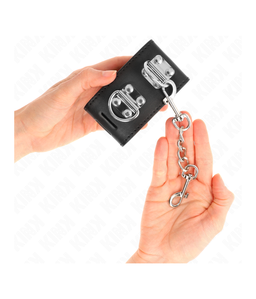 KINK - MULTIPOSITION WRIST RESTRAINTS WITH PADLOCK CLOSURE BLACK ADJUSTABLE 16-23 CM X 5.5 CM