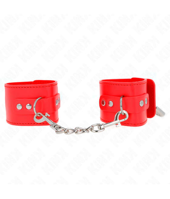 KINK - MUÑEQUERAS CON CIERRE CANDADO ROJO AJUSTABLE 16-23 CM X 5.5 CM