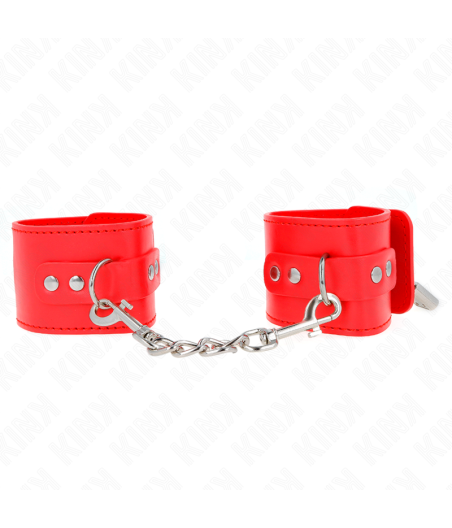 KINK - WRIST RESTRAINTS WITH PADLOCK CLOSURE RED ADJUSTABLE 16-23 CM X 5.5 CM