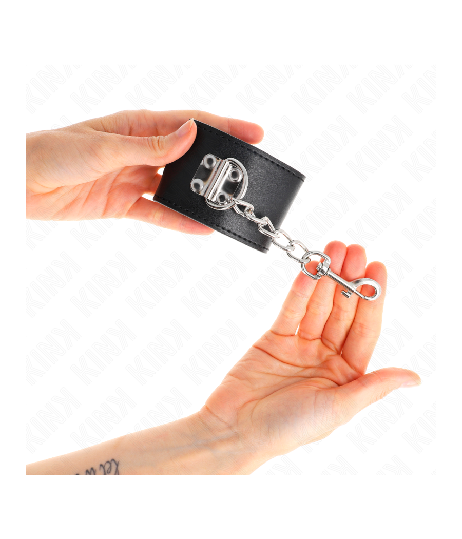 KINK - WRIST RESTRAINTS WITH PADLOCK CLOSURE BLACK ADJUSTABLE 16-23 CM X 5.5 CM