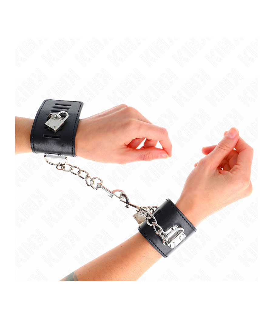 KINK - APPUI-POIGNETS AVEC FERMETURE PAR CADENAS NOIR AJUSTABLE 16-23 CM X 5,5 CM