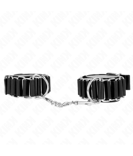 KINK - MUÑEQUERAS FINAS EN FORMA DE BISAGRA NEGRO AJUSTABLE 16-22 CM X 3.5 CM