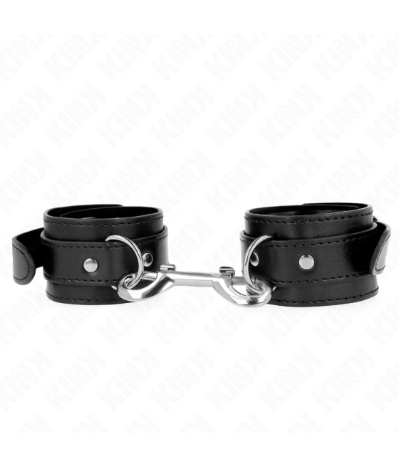 KINK - MUÑEQUERAS SIMPLES CON FILA DE REMACHES NEGRO AJUSTABLE 17-28 CM X 5 CM