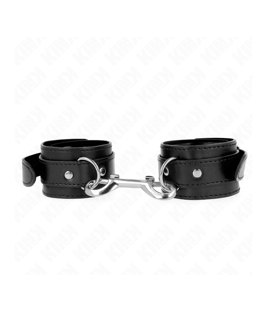 KINK - POTENZIALE DA POLSO FILA DI RIVETTI SINGOLA NERA REGOLABILE 17-28 CM X 5 CM