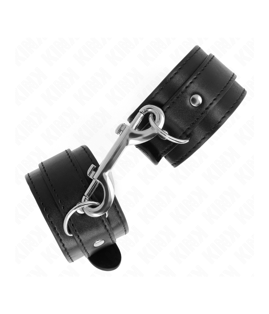 KINK - MUÑEQUERAS SIMPLES CON FILA DE REMACHES NEGRO AJUSTABLE 17-28 CM X 5 CM