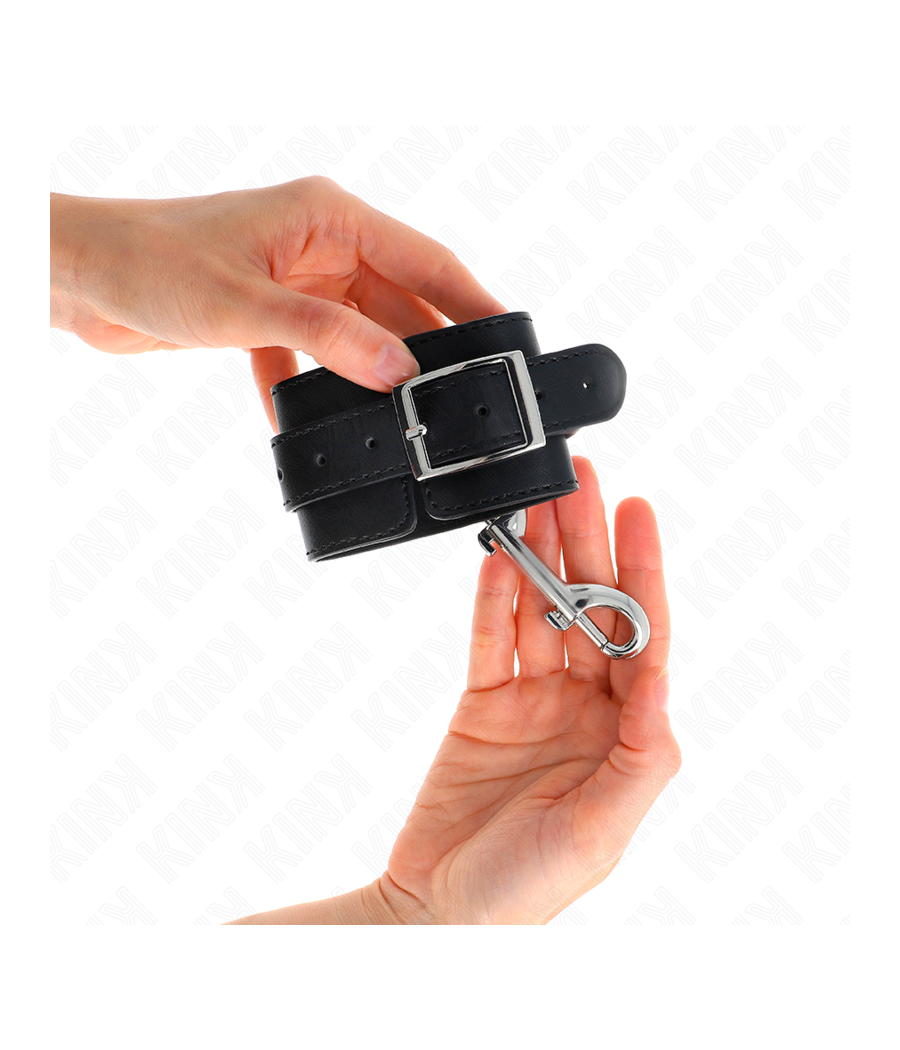 KINK - RETENÇÕES DE PULSO - LINHA DE REBITES ÚNICOS PRETO AJUSTÁVEL 17-28 CM X 5 CM