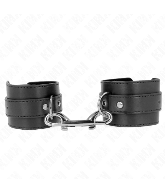 KINK - RETENÇÕES DE PULSO - LINHA DE REBITE ÚNICA E FIVELA GRANDE PRETA AJUSTÁVEL 17-28 CM X 5 CM