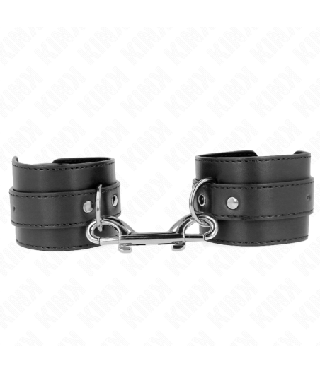 KINK - WRIST RESTRAINTS-SINGLE RIVET ROW AND BIG BUCKLE BLACK ADJUSTABLE 17-28 CM X 5 CM