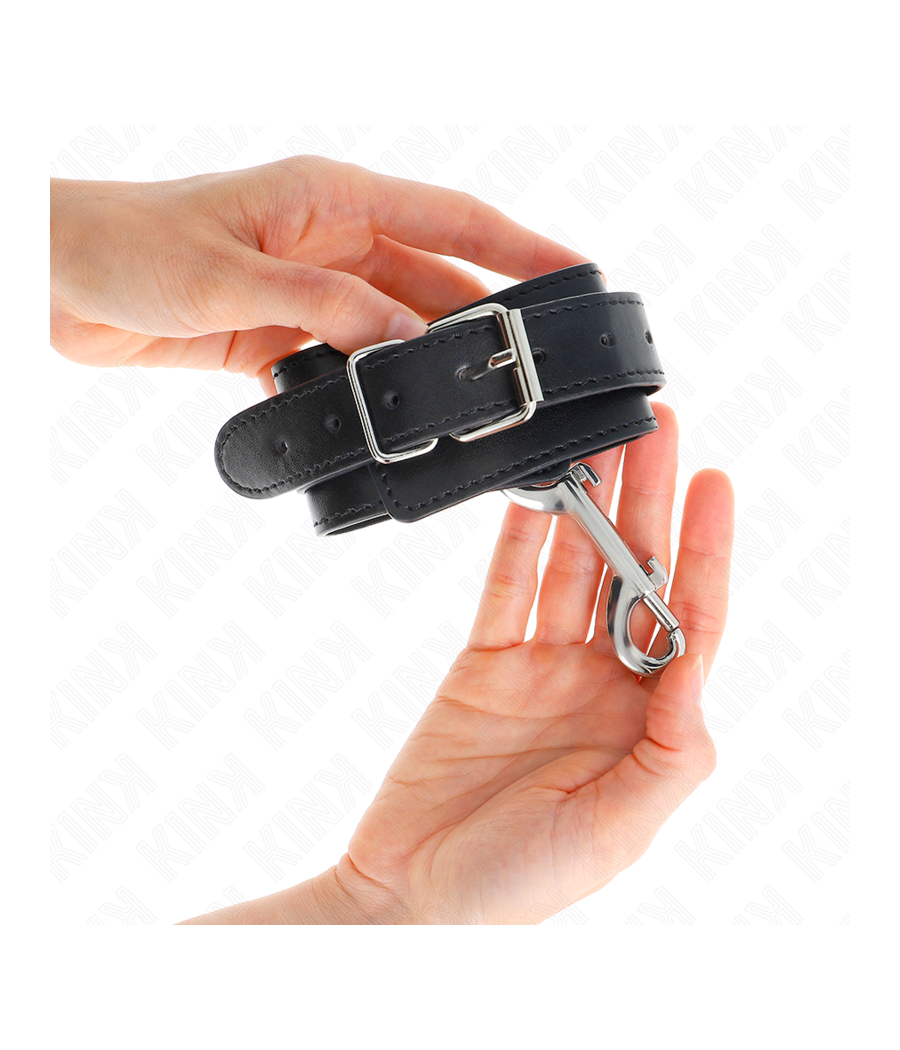 KINK - RETENÇÕES DE PULSO - LINHA DE REBITE ÚNICA E FIVELA GRANDE PRETA AJUSTÁVEL 17-28 CM X 5 CM