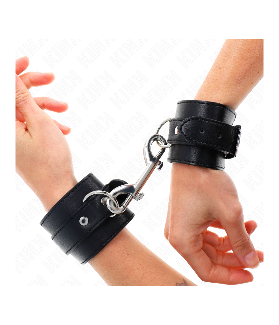 KINK - WRIST RESTRAINTS-SINGLE RIVET ROW AND BIG BUCKLE BLACK ADJUSTABLE 17-28 CM X 5 CM