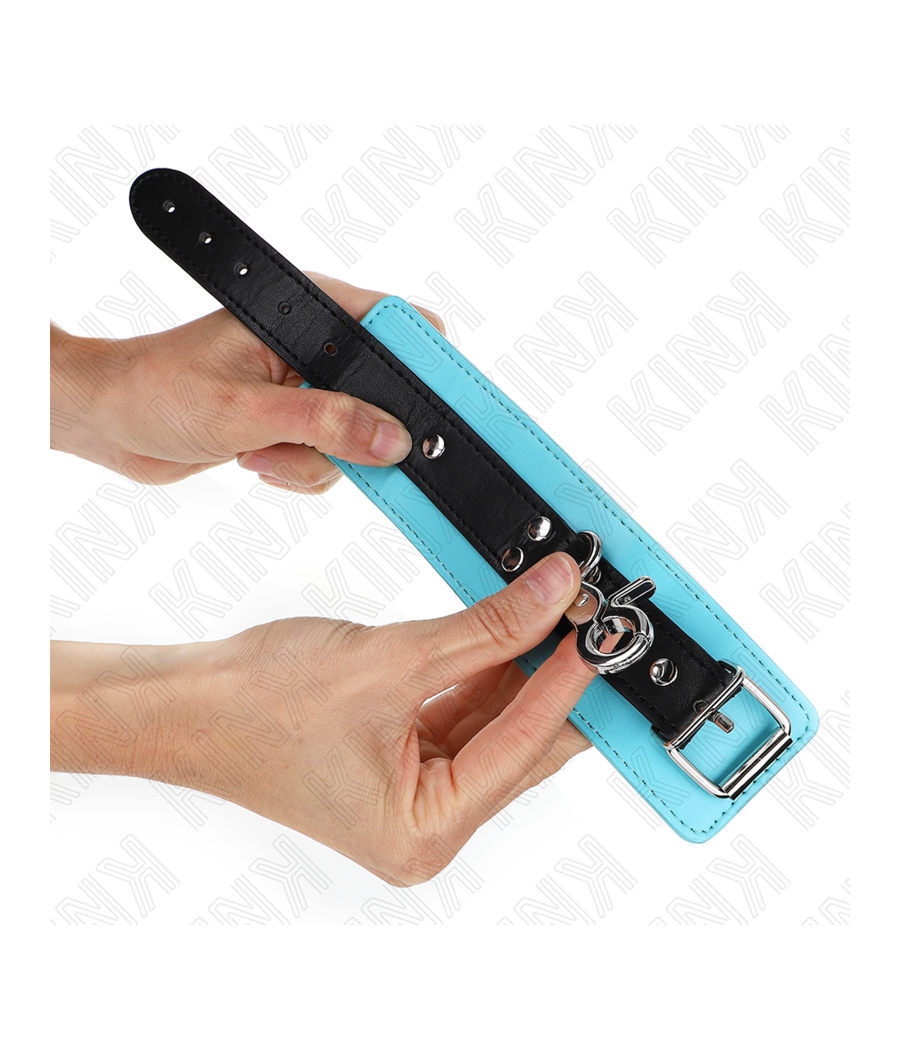KINK - MUÑEQUERAS CON CIERRE PREMIUM NEGRO / AZUL AJUSTABLE 21-28 CM X 5.5 CM