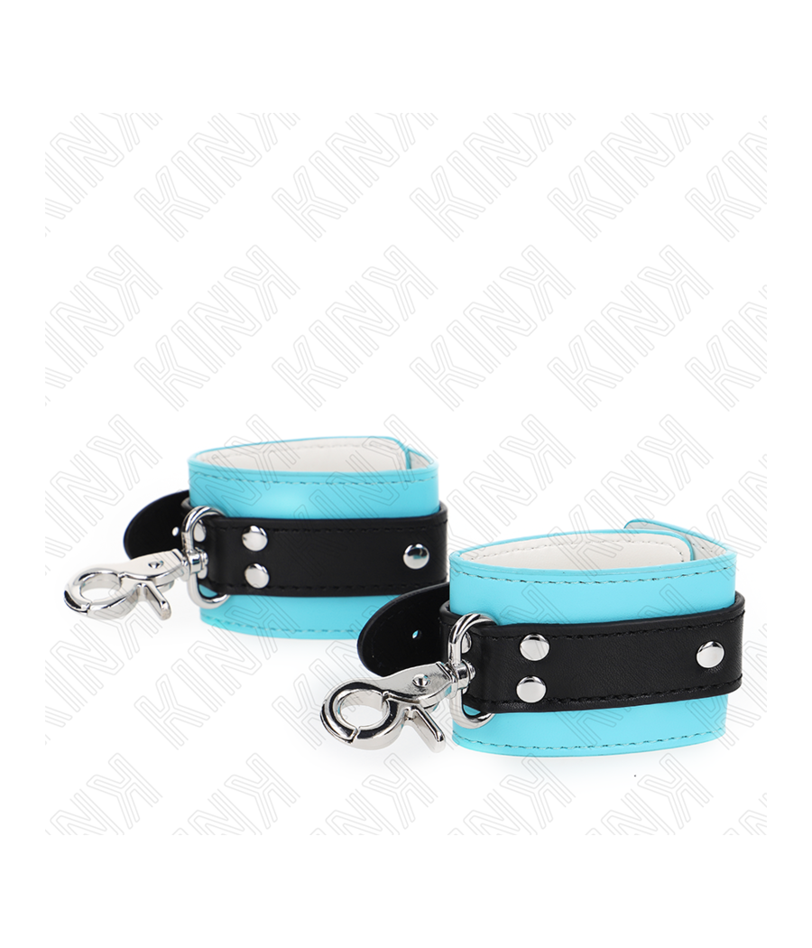KINK - PREMIUM LOCKABLE WRIST RESTRAINTS BLACK / BLUE ADJUSTABLE 21-28 CM X 5.5 CM