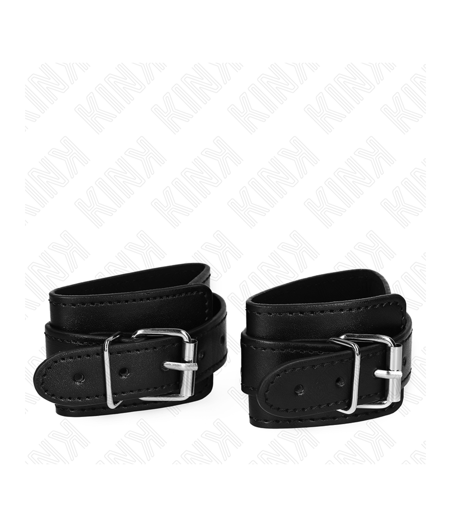 KINK - MUÑEQUERAS ESTILO MAZMORRA CON CERRADURA NEGRO AJUSTABLE 21-28 CM X 5.5 CM