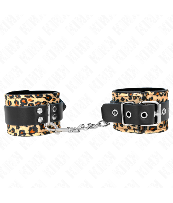KINK - LEOPARD REAL LEATHER WRIST RESTRAINT ADJUSTABLE 18-29 CM X 5.5 CM