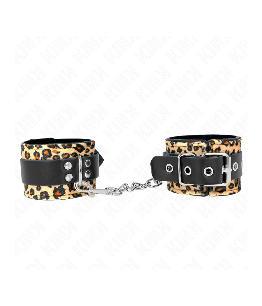 KINK - LEOPARD REAL LEATHER WRIST RESTRAINT ADJUSTABLE 18-29 CM X 5.5 CM
