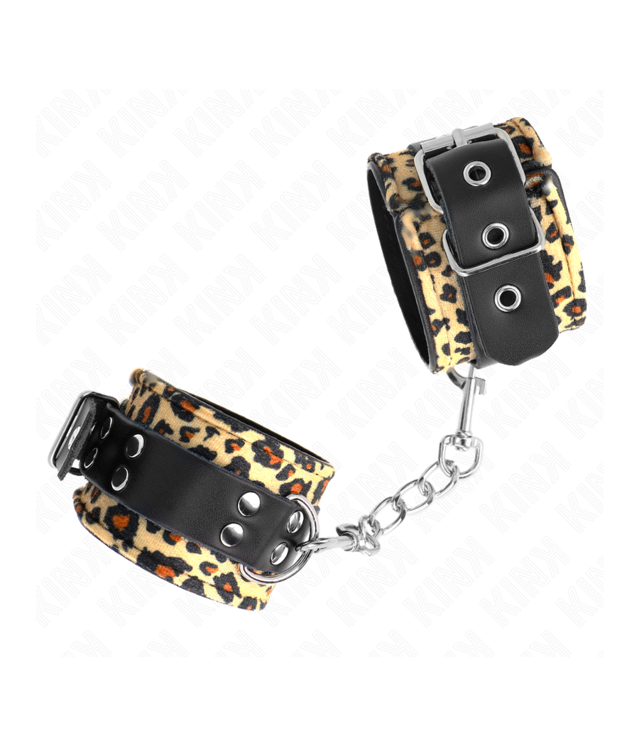 KINK - RETENÇÃO DE PULSO DE COURO REAL LEOPARDO AJUSTÁVEL 18-29 CM X 5,5 CM