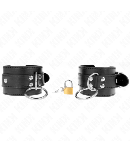 KINK - O-RING VERRIEGELTE HANDGELENKFESSELN SCHWARZ VERSTELLBAR 20-28 CM X 5,5 CM