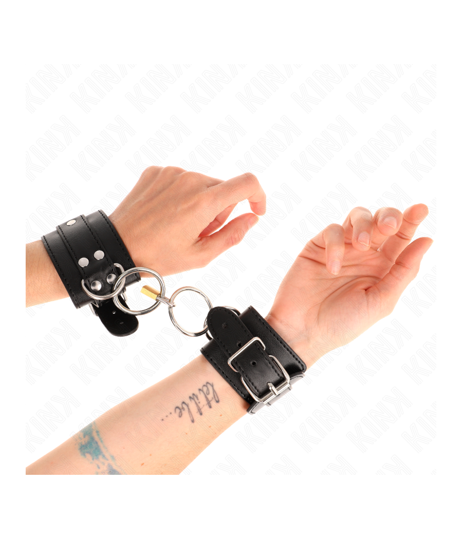 KINK - APPAREILS-POIGNETS VERROUILLÉS PAR JOINT TORIQUE NOIR RÉGLABLE 20-28 CM X 5,5 CM